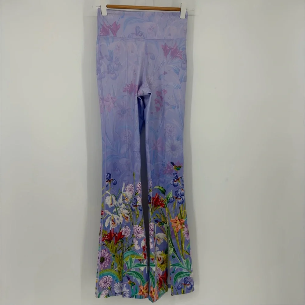 Johnny Was Active Floral Leggings XS‎ High Waist Bee Active Flare Slit Hem NWT